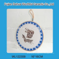 High qhuality tableware ceramic pot mat with rope